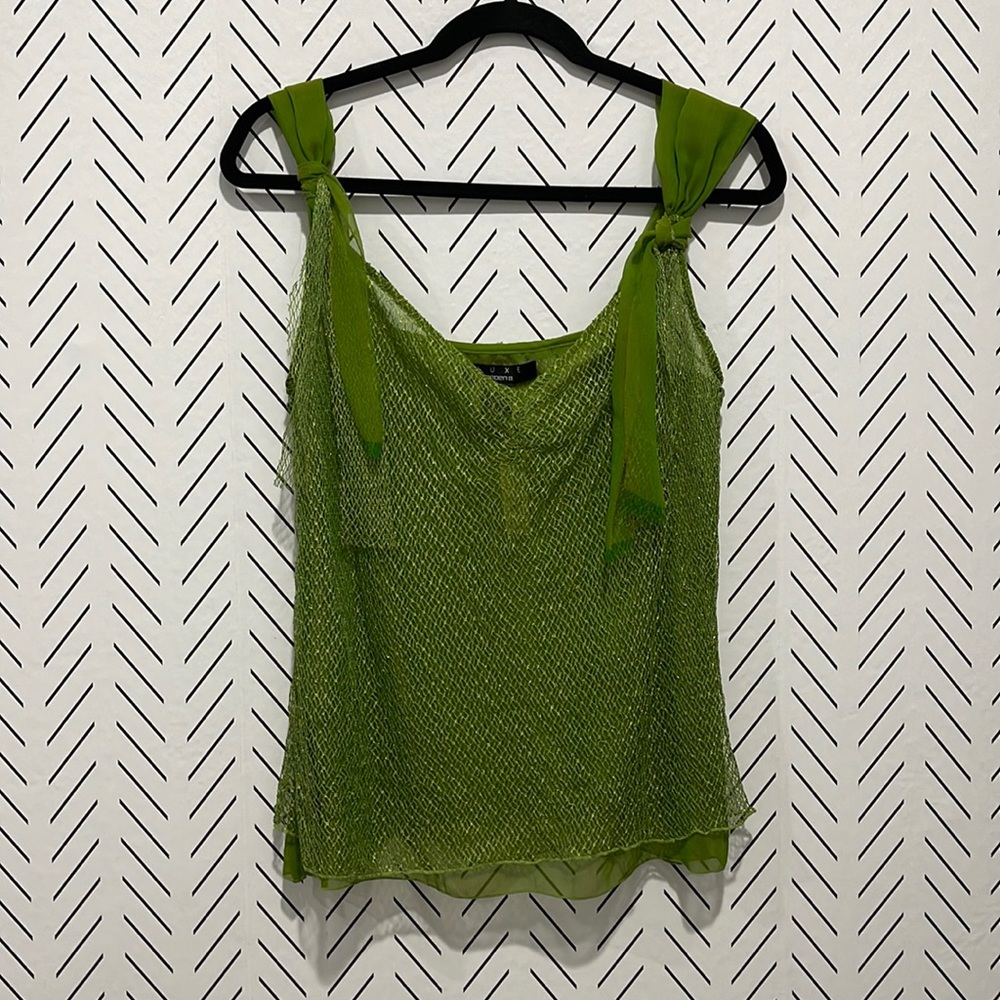 Arden B Luxe emerald green top, L.